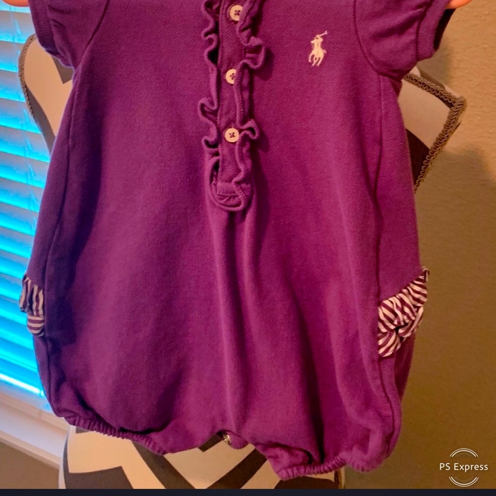 Ralph Lauren Preppy, Purple Ruffle Bubble Suit, 6month
